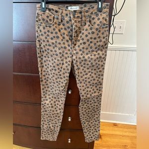 Madewell Polka Dot High Rise 10” Skinny Pants